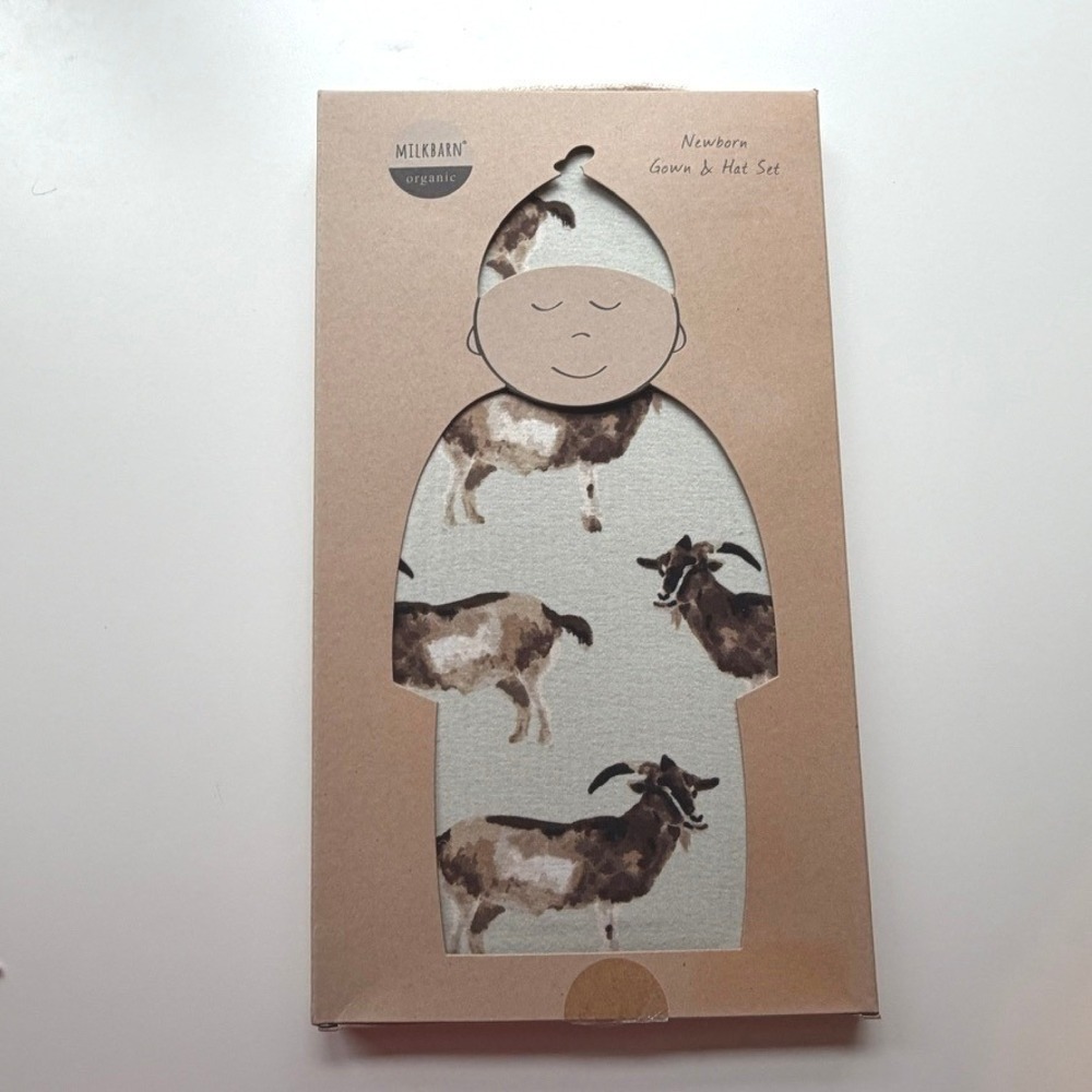 Was Kids Matching Set Cream with Brown Goat Print NO LONGER IN BOX